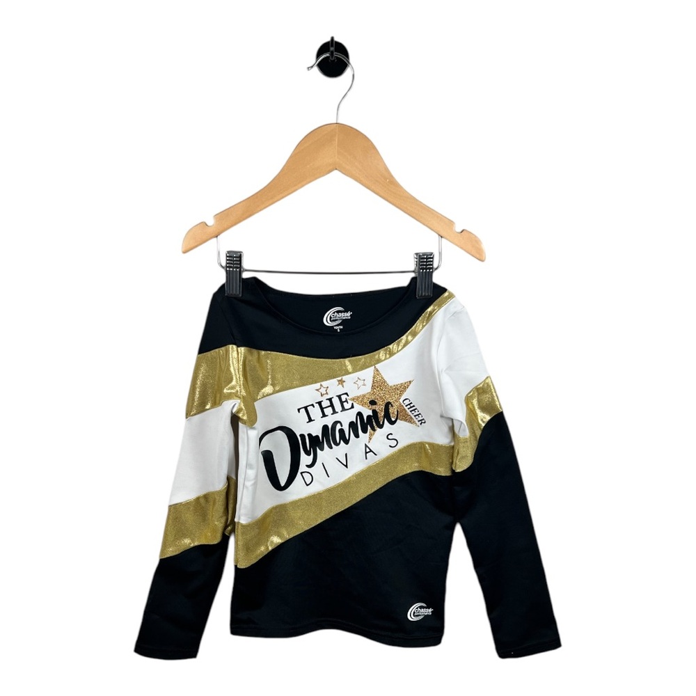 Chasse Performance Cheerleading Cheer Bodyliner Small Dynamic Divas Black Gold